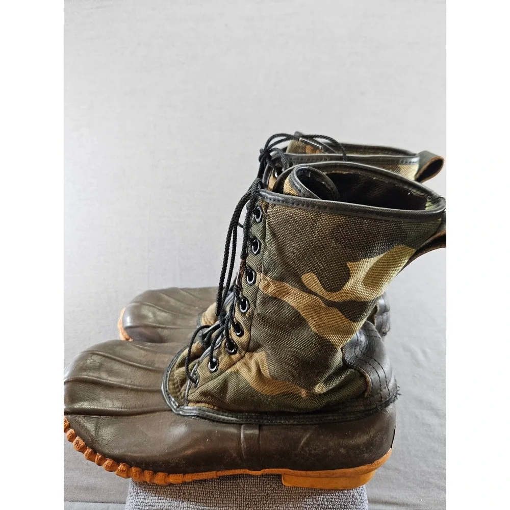 Herman Survivors Vintage Camo Duck Boots Mens 9 Steel Shank Rubber Hunting Work